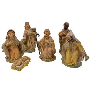 Euromarchi SRL Nativity Scene 4" Christmas Jesus Mary 7 Pcs